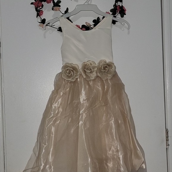 Other - Cream and champagne flower girl dress